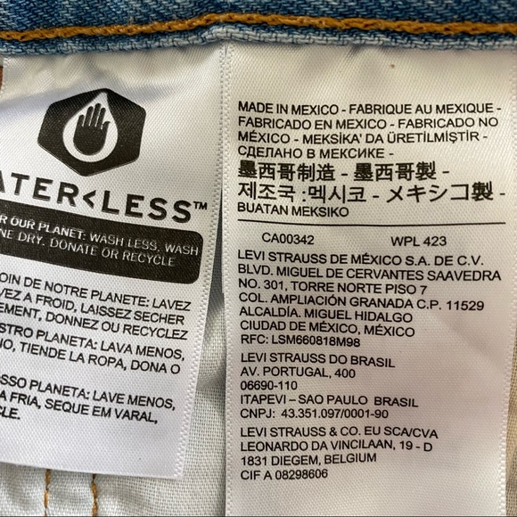 Levi’s Big E 501 Hi Rise Distressed, Destroyed Button-Fly Cut-Off Jean Shorts - Picture 11 of 15